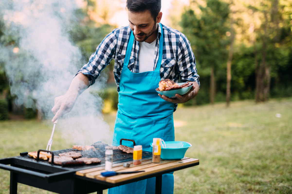 Virginia BBQ chef grilling